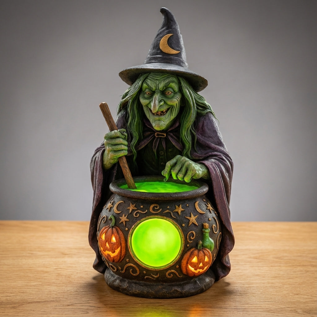 Witch Cauldron LED Lamp Halloween Decoration