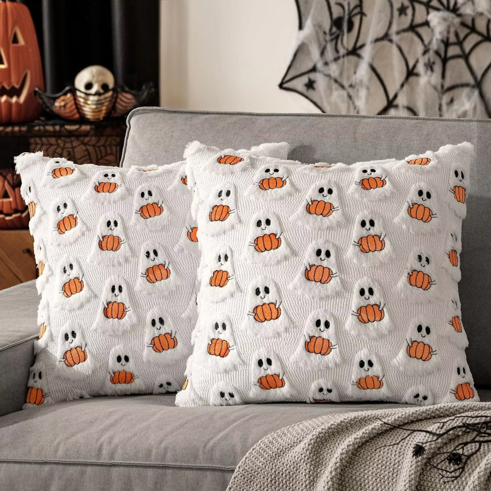 Plush Pumpkin Cushion Cover Halloween Home Decor
