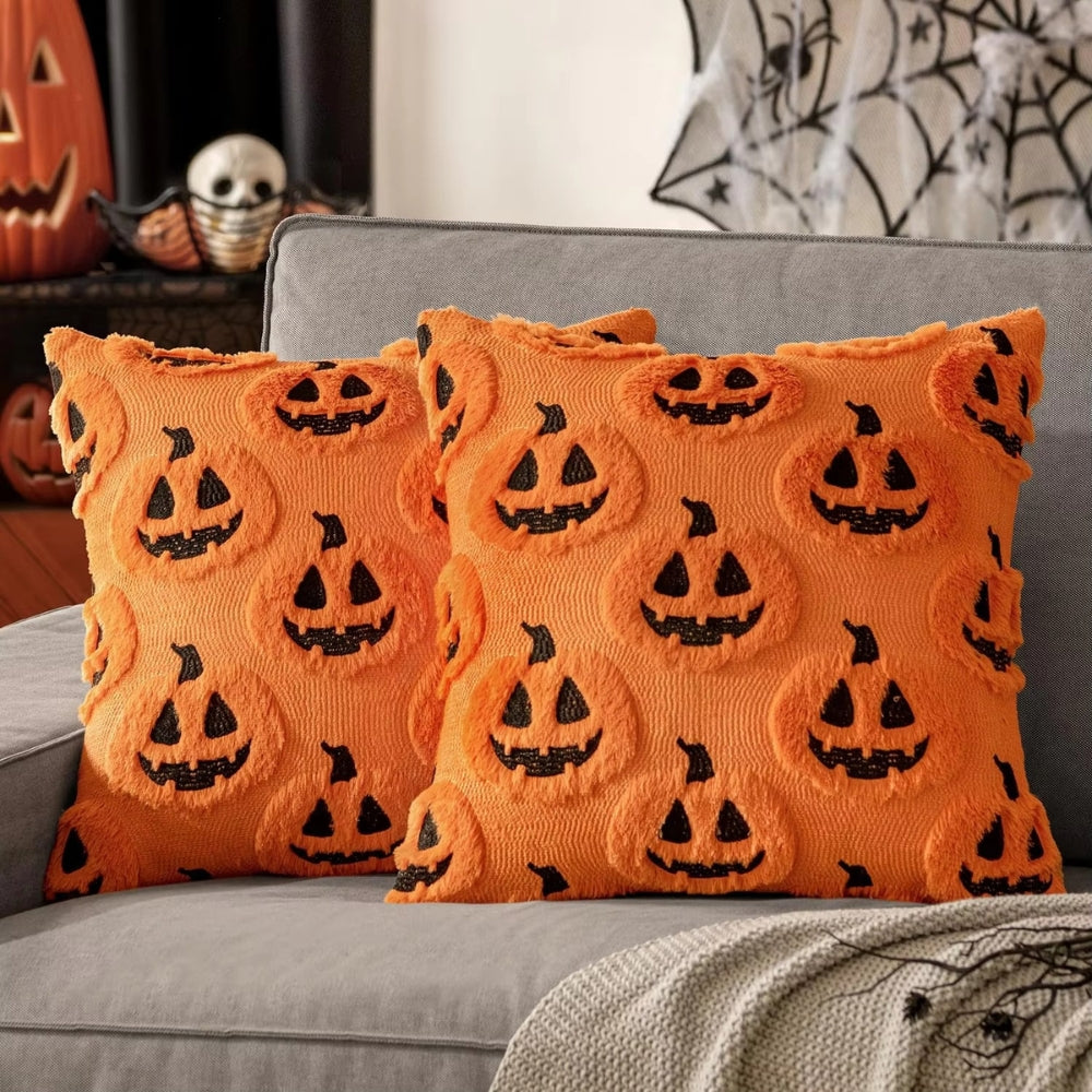 Plush Pumpkin Cushion Cover Halloween Home Decor