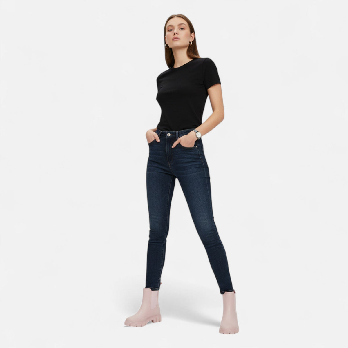 Botas de lluvia impermeables para mujer, clásicas, elegantes y para cualquier clima