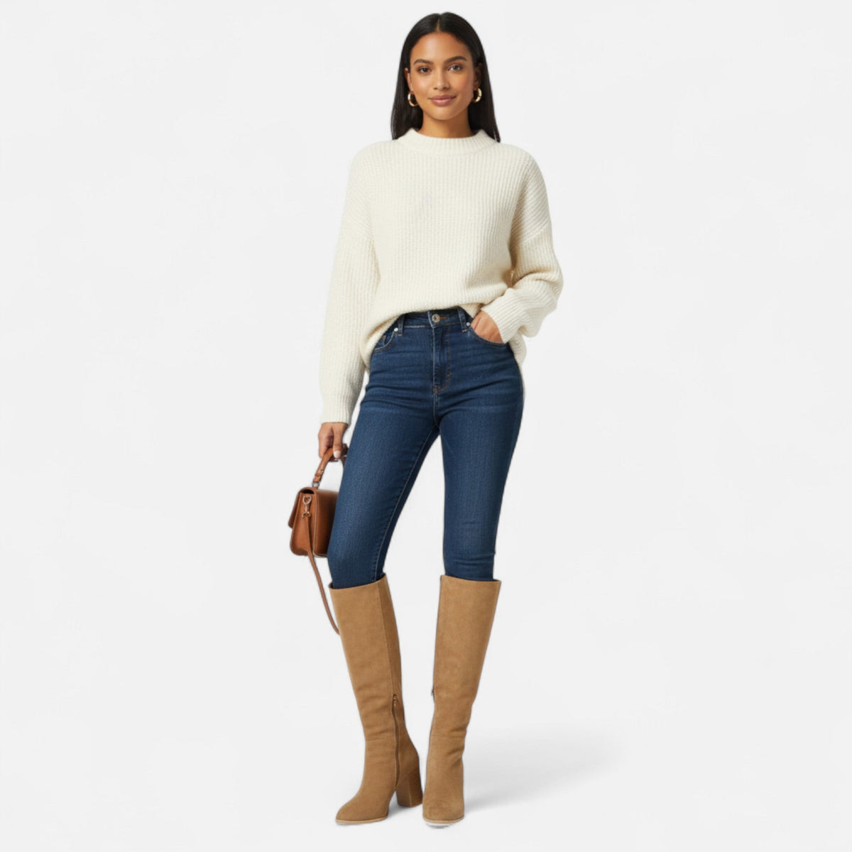 Bottes d’équitation montantes pour femme, jusqu’au genou, style élégant