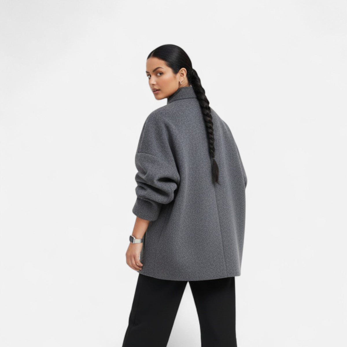 Women's Short Coat with High Collar