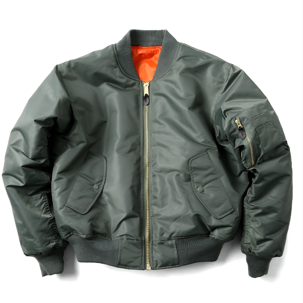 Women's Classic Bomber Jacket Rib-Knit Trims Durable