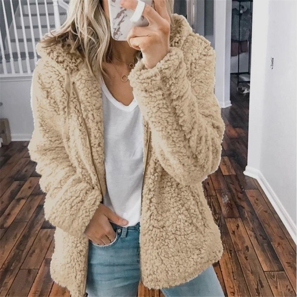 Women's Teddy Hooded Jacket Soft Warm Functional Hood
