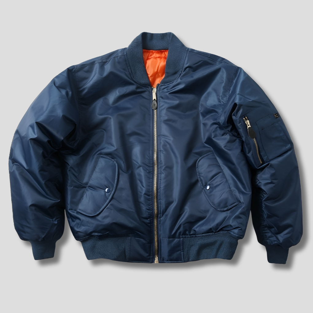 Women's Classic Bomber Jacket Rib-Knit Trims Durable