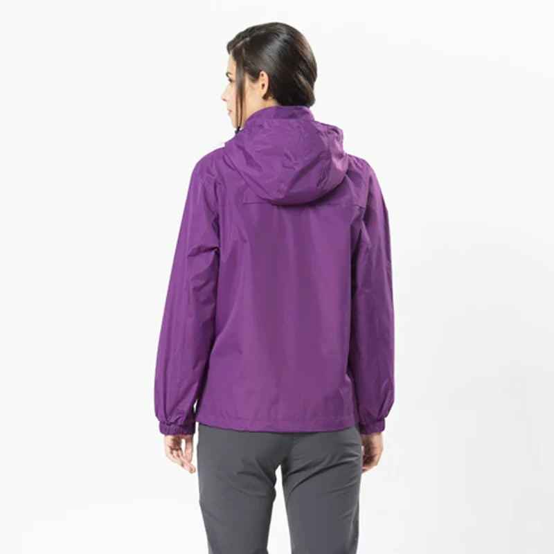 Women's Waterproof Hiking Jacket with Removable Hood