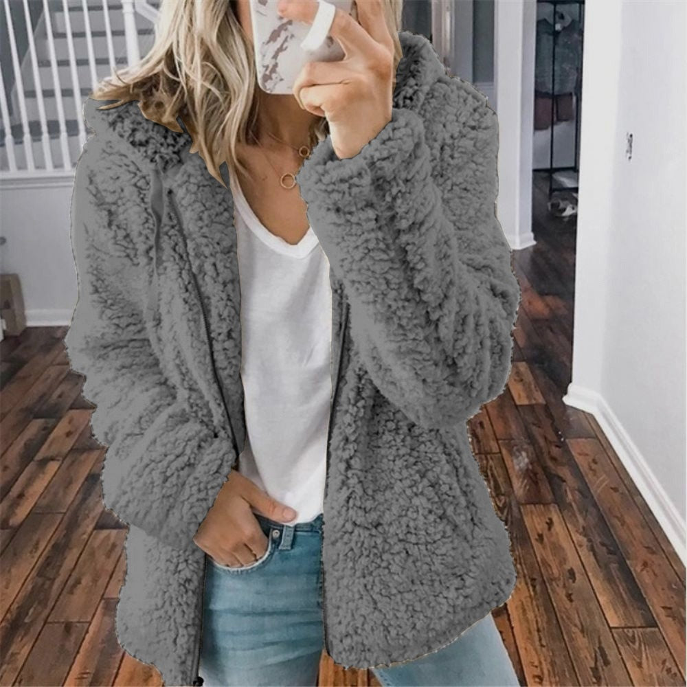 Women's Teddy Hooded Jacket Soft Warm Functional Hood