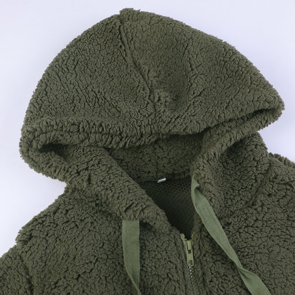 Women's Teddy Hooded Jacket Soft Warm Functional Hood