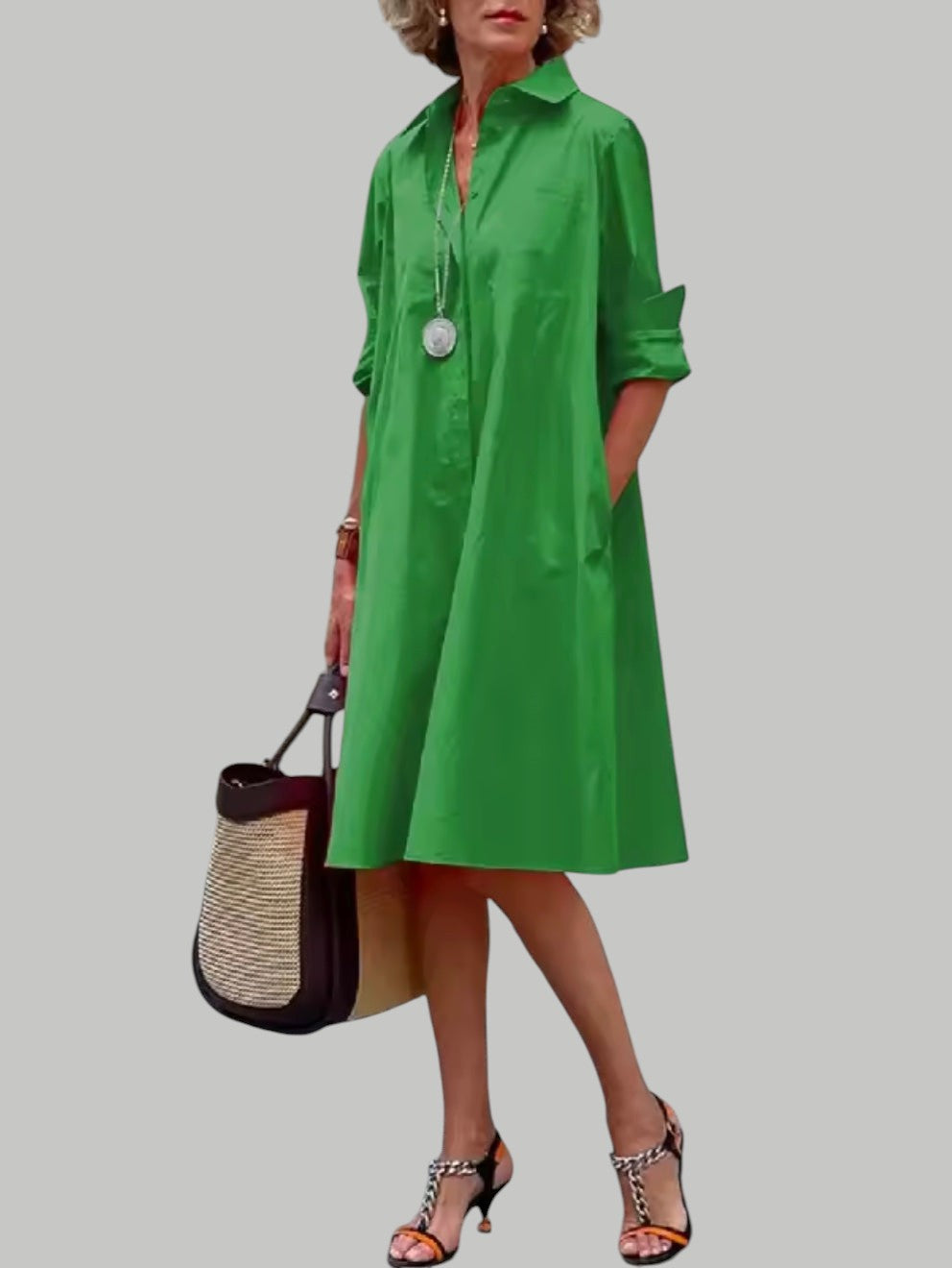 Women's Shirt Dress Cotton A-line cut