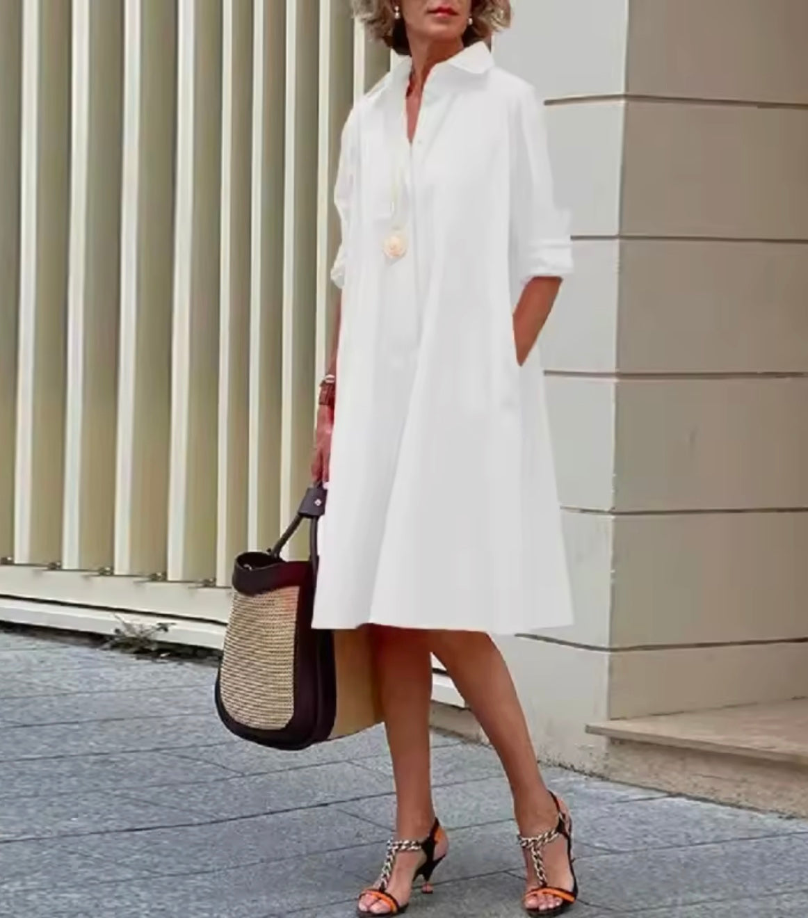 Women's Shirt Dress Cotton A-line cut