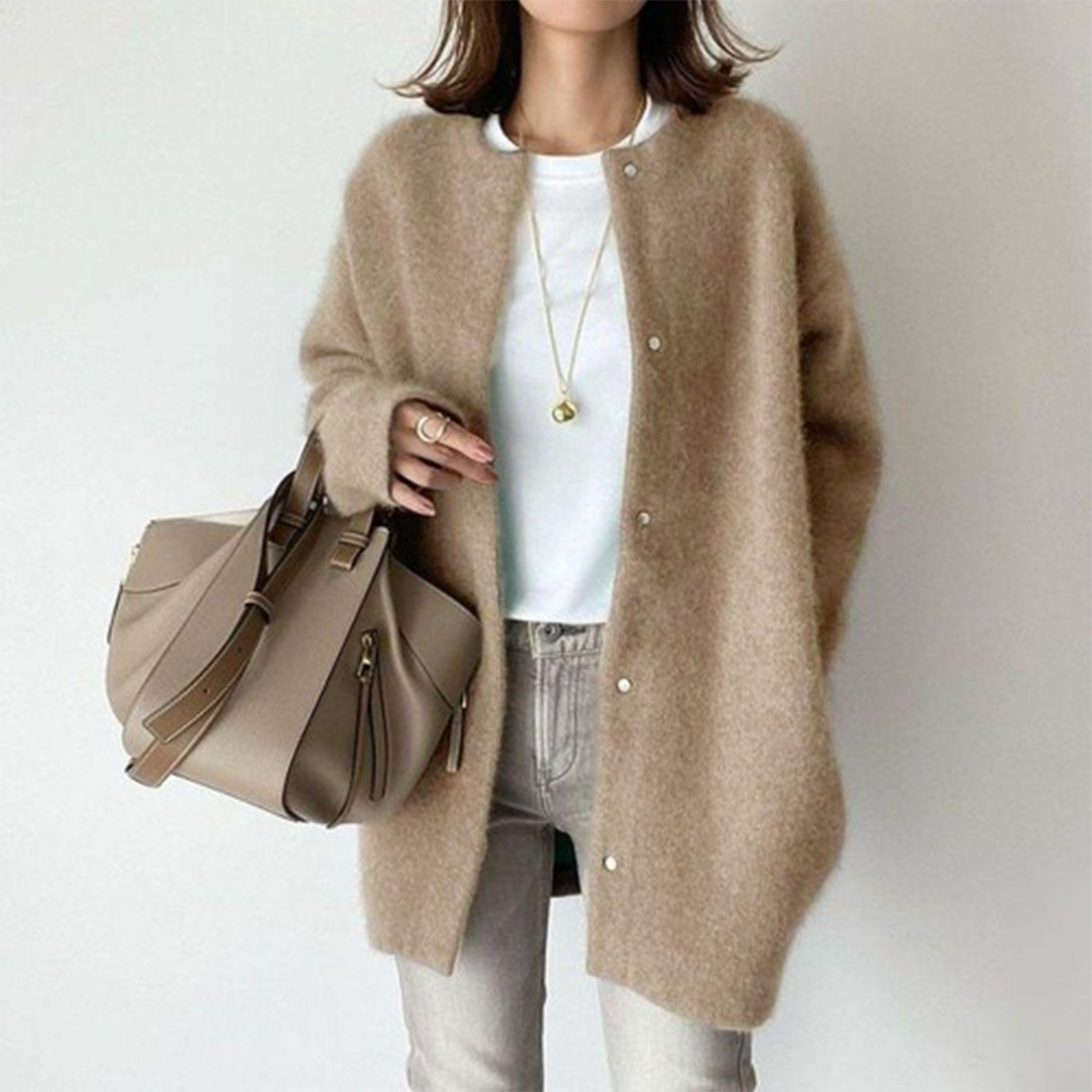 Cardigan lavorato a maglia lungo da donna