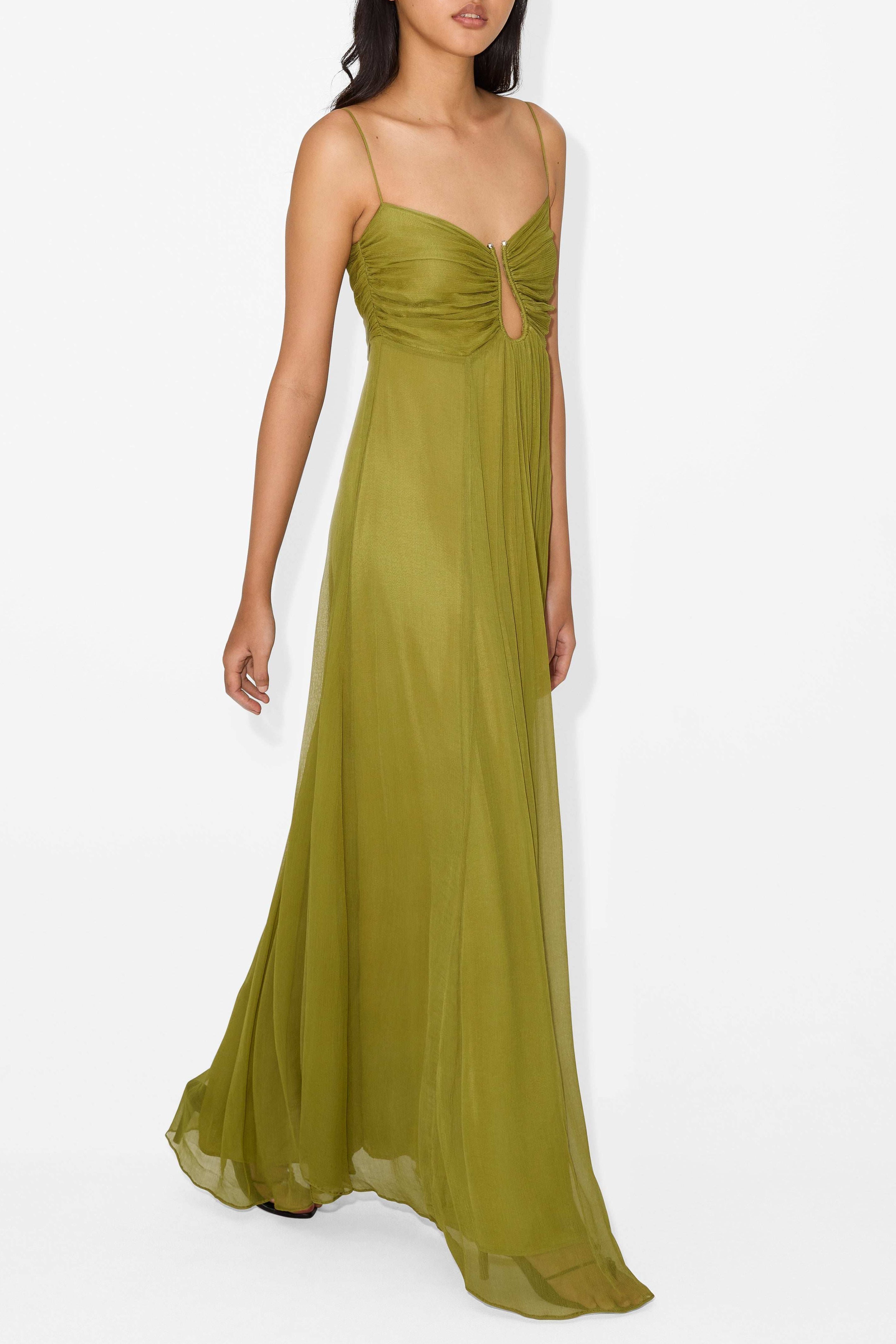 Vestido maxi para mujer con corte en línea A
