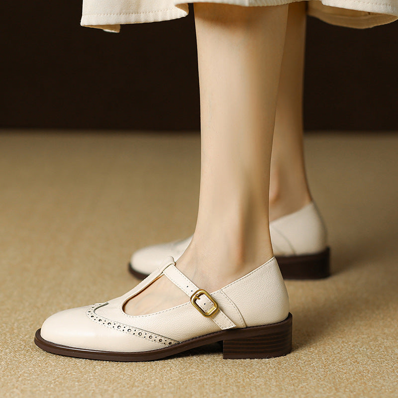 Mary Jane da donna in pelle