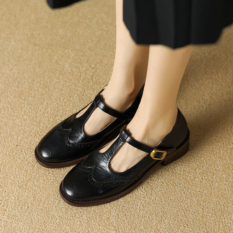 Chaussures Mary Jane pour femmes en cuir