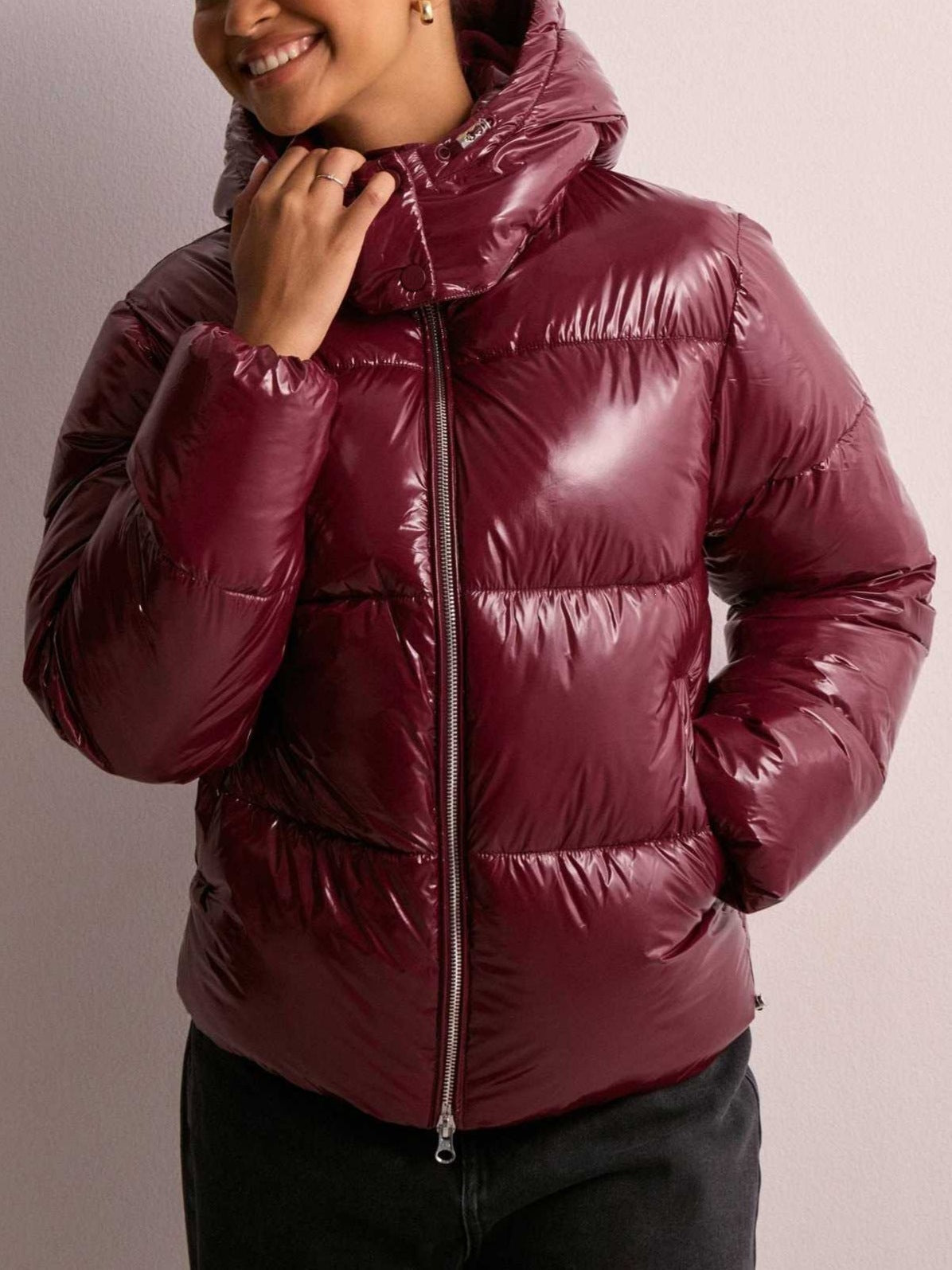 Women's Quilted Jacket with Hood and Pockets