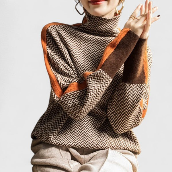 Women's Sweater vertical stripe pattern