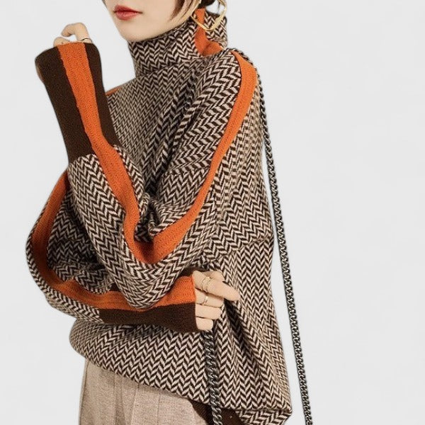 Women's Sweater vertical stripe pattern