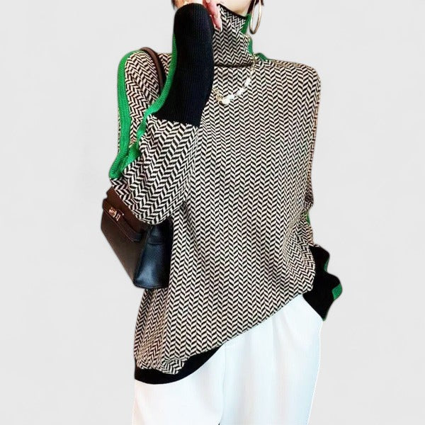 Women's Sweater vertical stripe pattern
