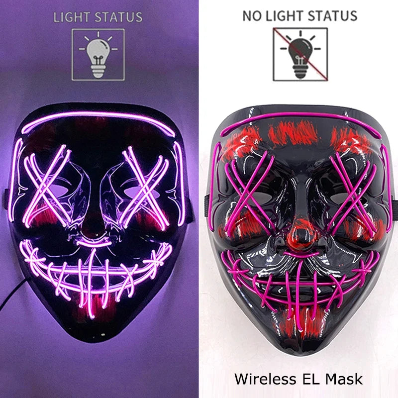 Light-Up LED Halloween Mask Unisex Cosplay Costume Party
