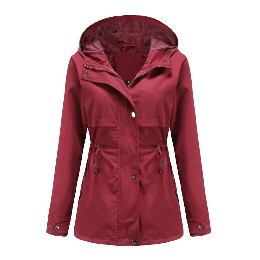 Cappotto impermeabile con cappuccio da donna