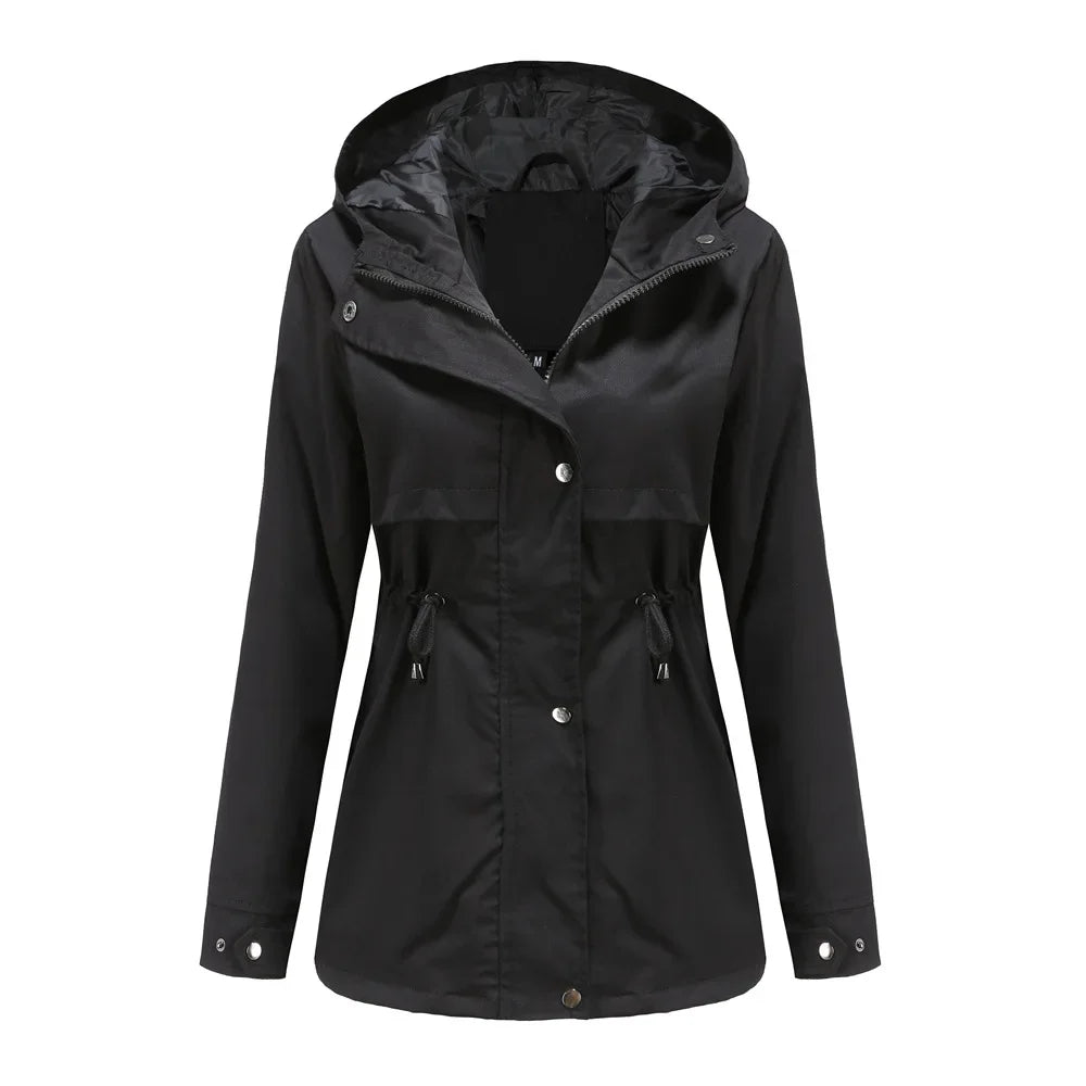 Cappotto impermeabile con cappuccio da donna