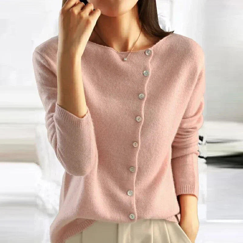 Suéter de punto de cachemira para mujer, elegante, cálido y para el día a día
