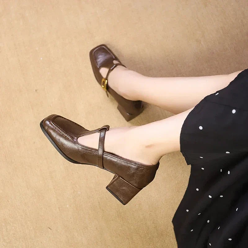 Mary Jane da donna in pelle