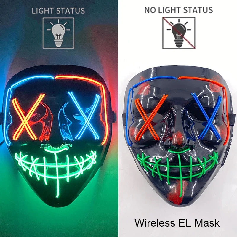 Light-Up LED Halloween Mask Unisex Cosplay Costume Party