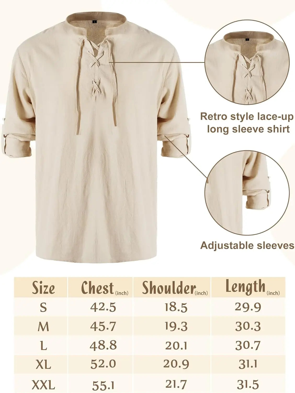 Homme Ensemble Chemise Pantalon Médiéval Halloween Cosplay Ceinture Viking