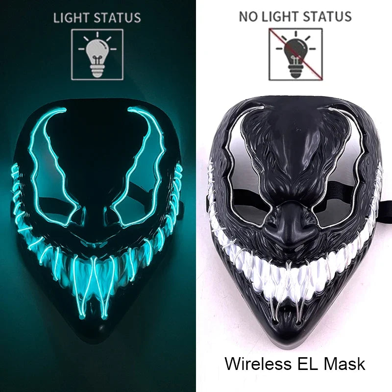Light-Up LED Halloween Mask Unisex Cosplay Costume Party