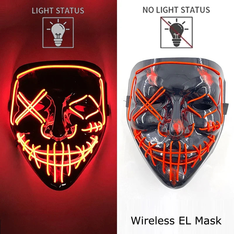Light-Up LED Halloween Mask Unisex Cosplay Costume Party