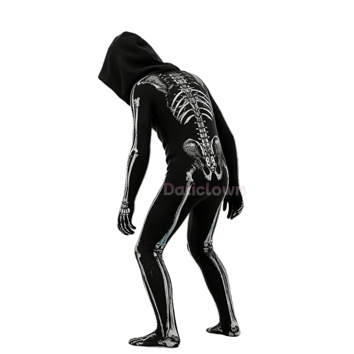 Kids' Hooded Skeleton Costume Jumpsuit Halloween Cosplay