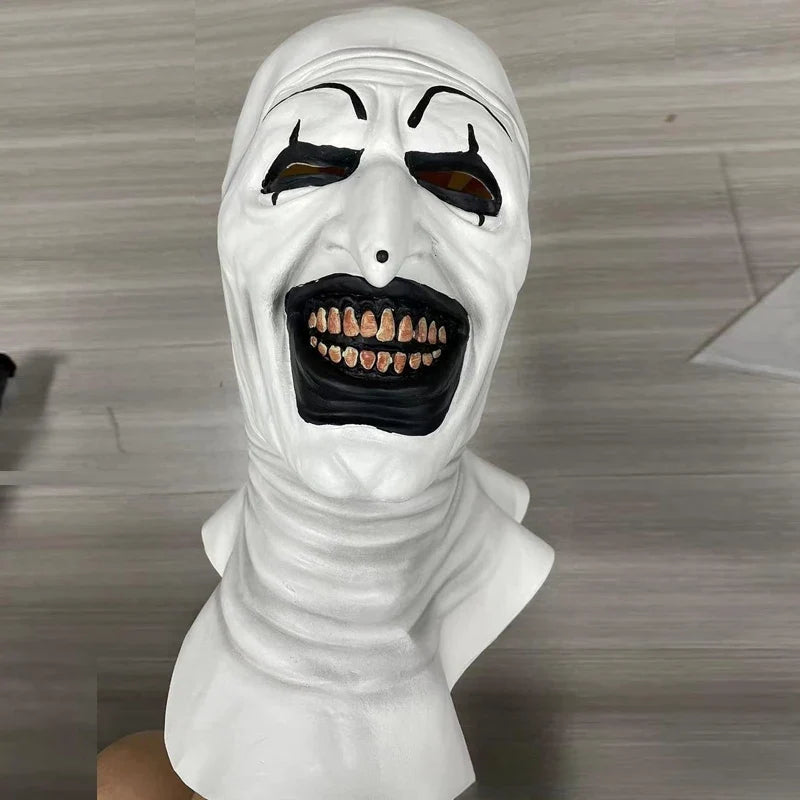 Scary Clown Costume Jumpsuit & Mask Unisex Halloween Cosplay