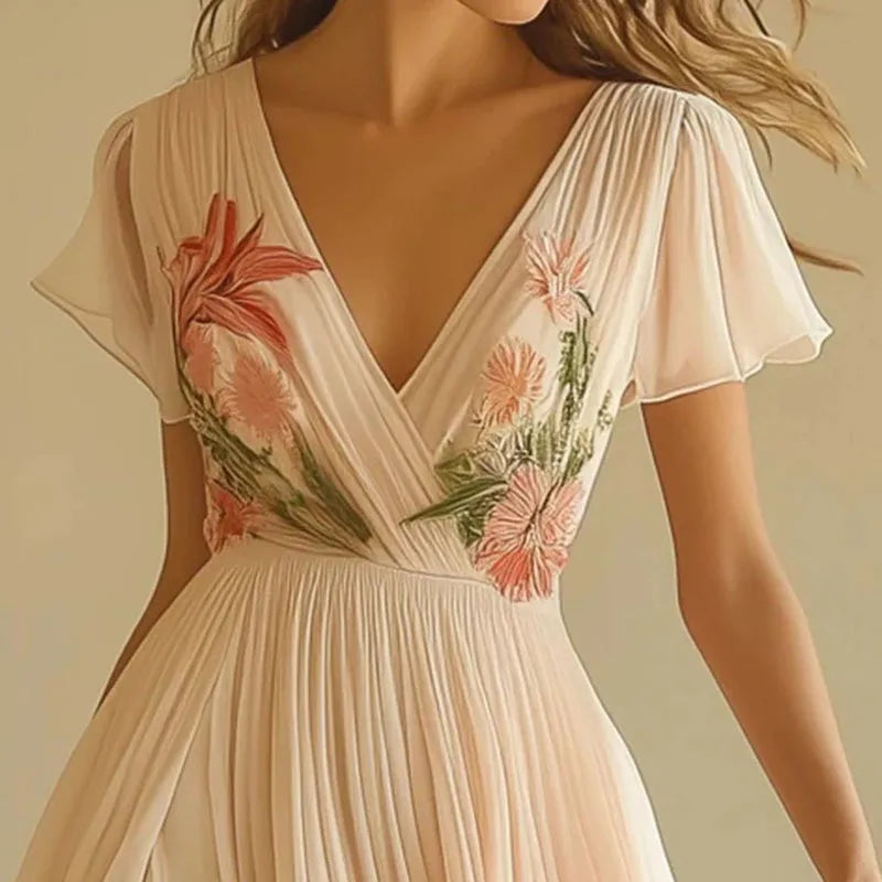 Women's Wedding Guest Dress V-neck