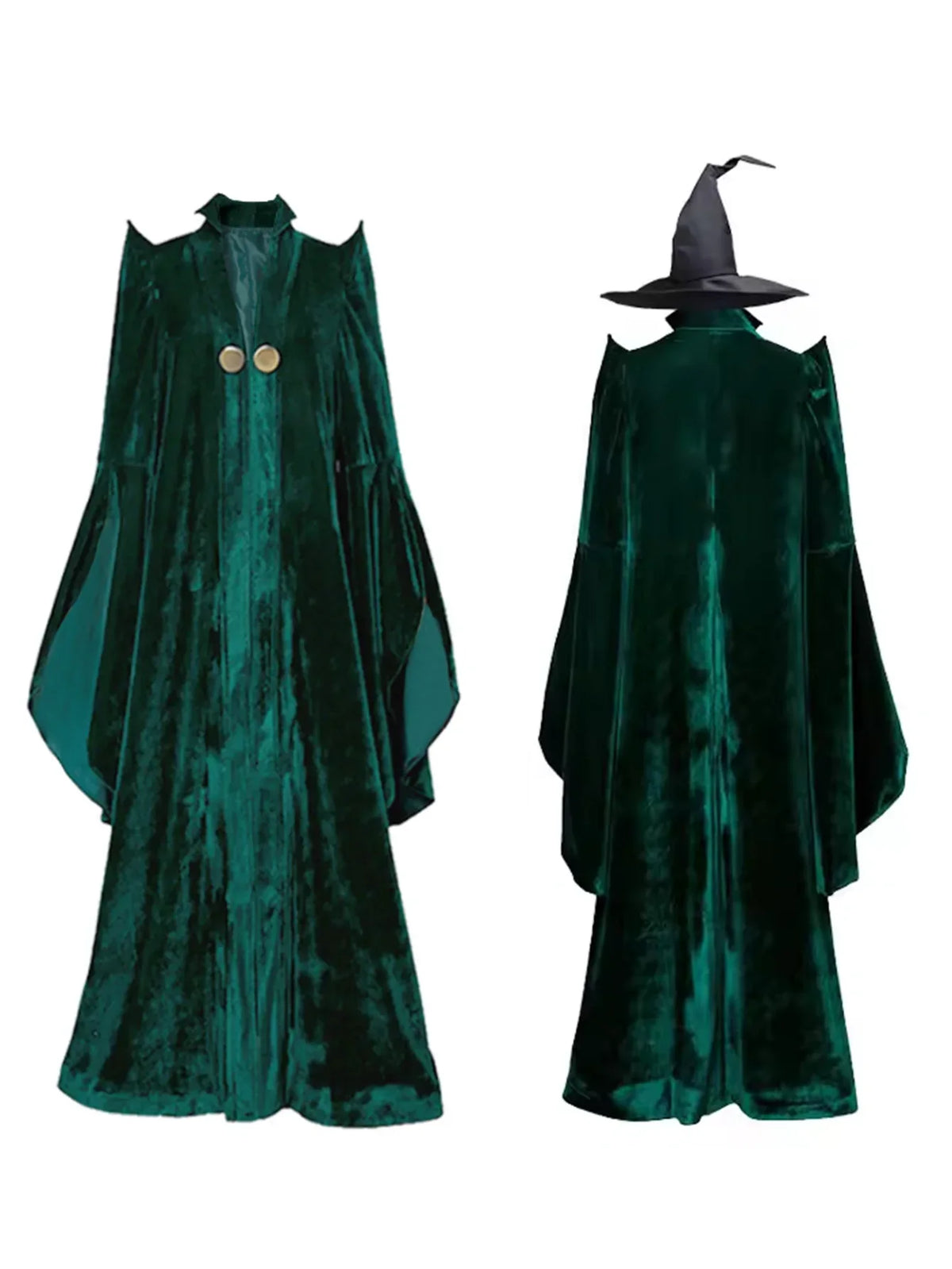 Witch Professor Robe & Hat Set Halloween Cosplay Costume