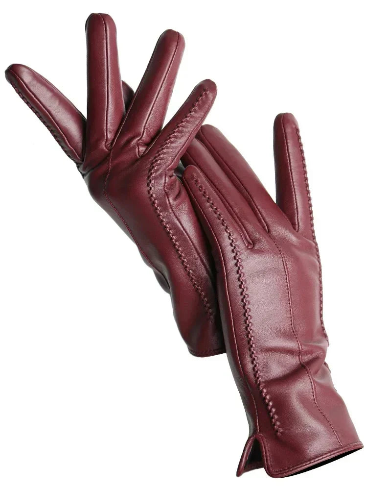 Women's Warm Leather Winter Gloves