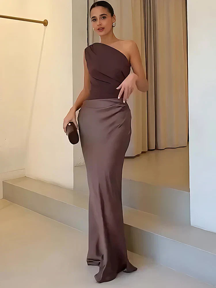 Robe midi femme en satin