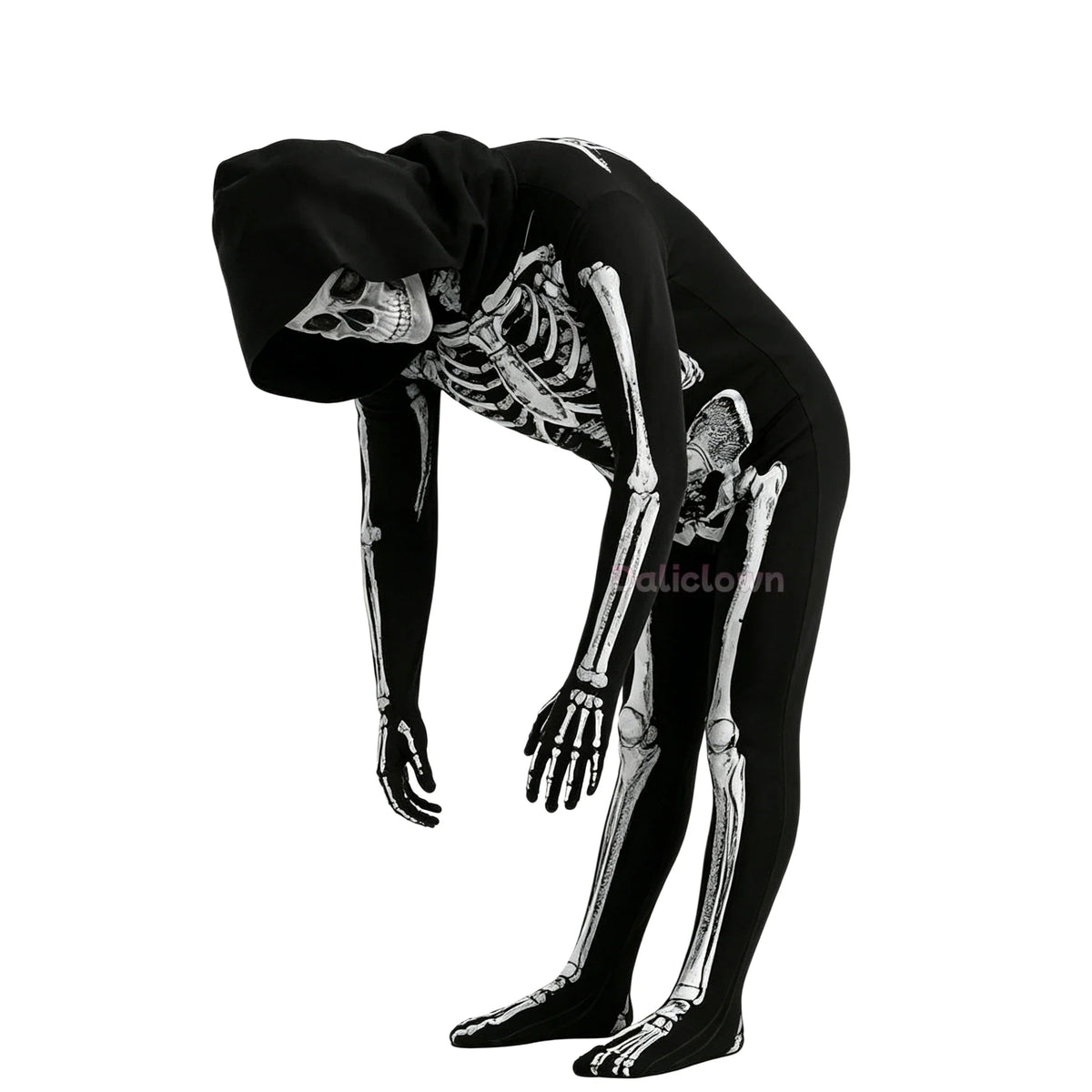 Kids' Hooded Skeleton Costume Jumpsuit Halloween Cosplay