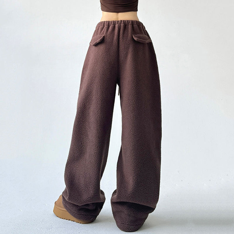 Women's Fleece Jogger Pants with Wide Cut