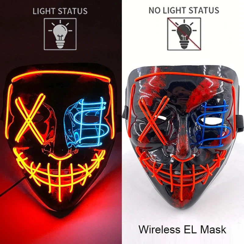Light-Up LED Halloween Mask Unisex Cosplay Costume Party
