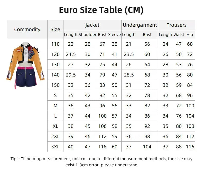 Colorful Cosplay Jacket, Shorts & Jewelry Set Women's Halloween