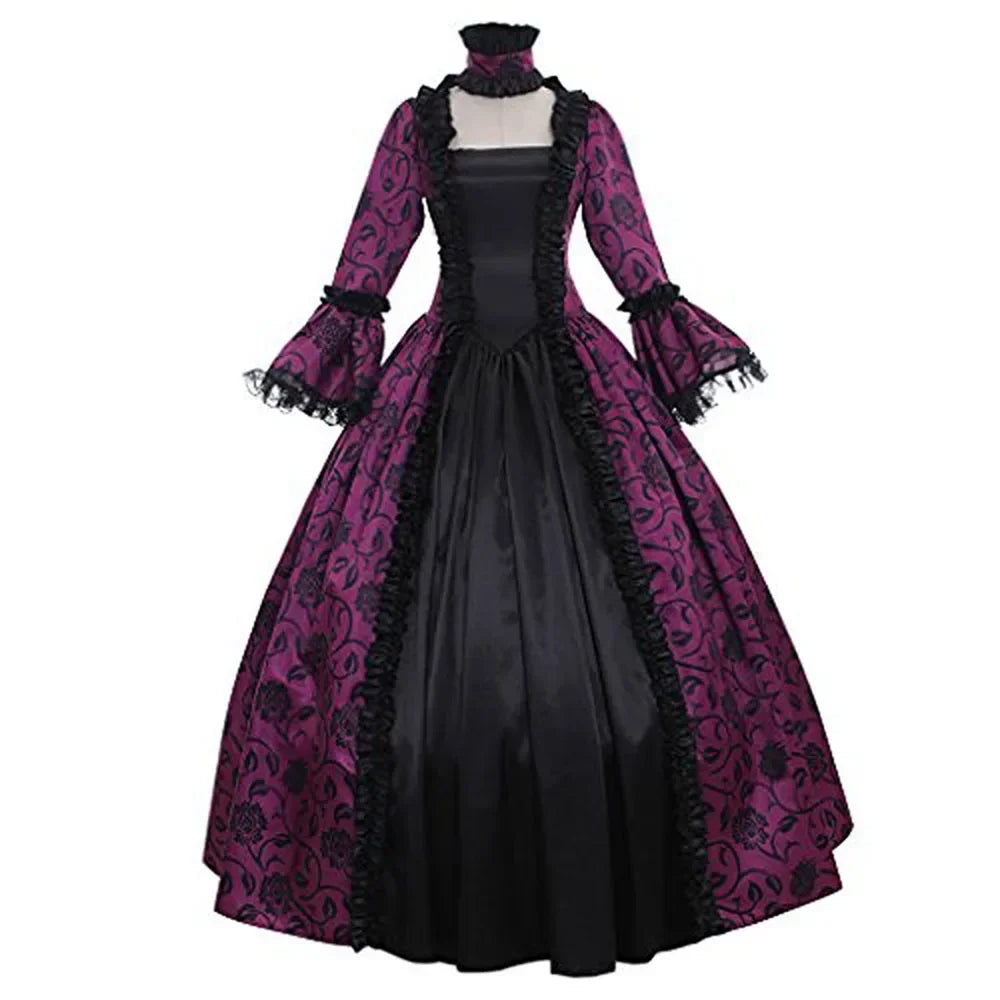 Gothic Medieval Queen Dress Women's Halloween Masquerade Cosplay