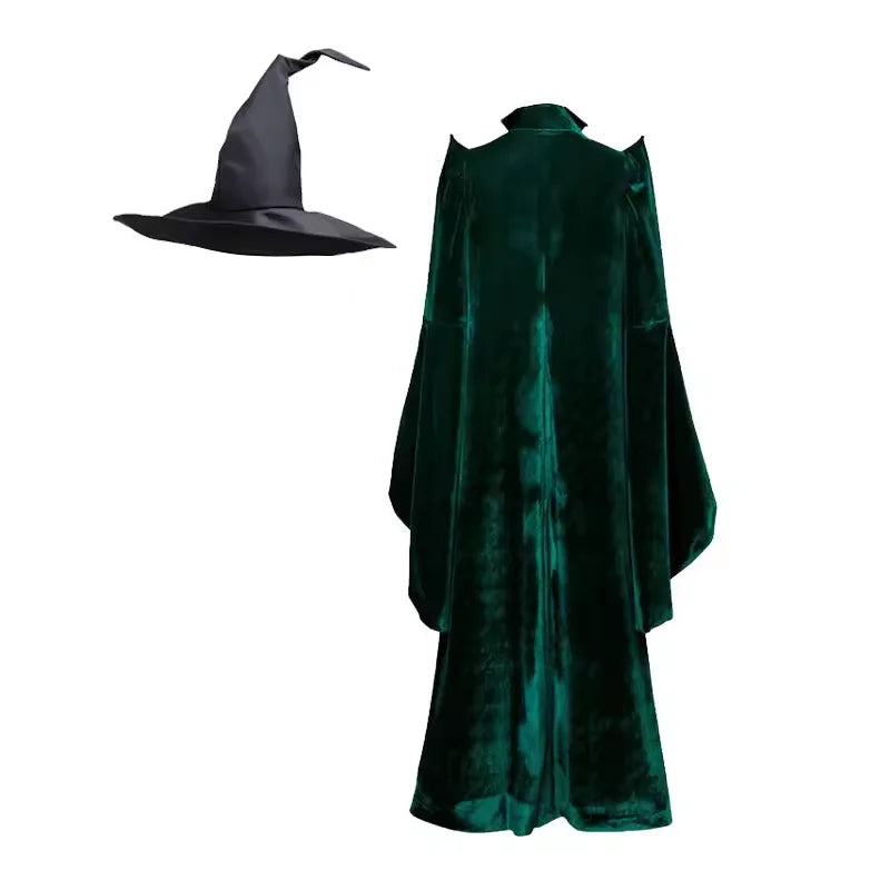 Witch Professor Robe & Hat Set Halloween Cosplay Costume
