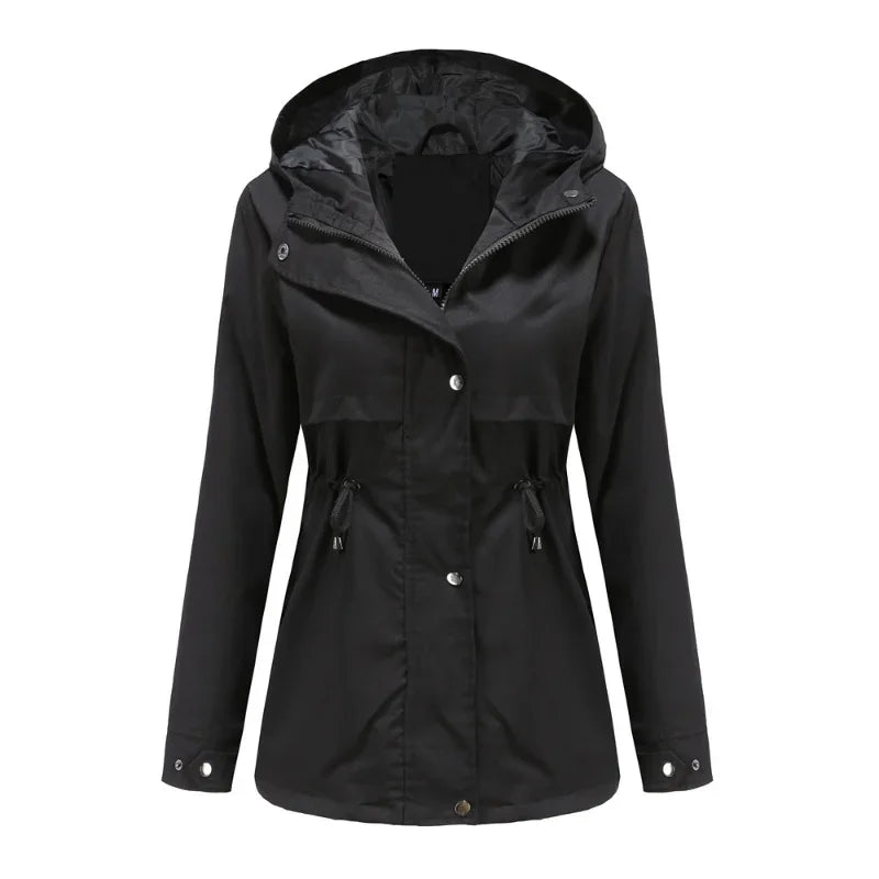 Cappotto impermeabile con cappuccio da donna