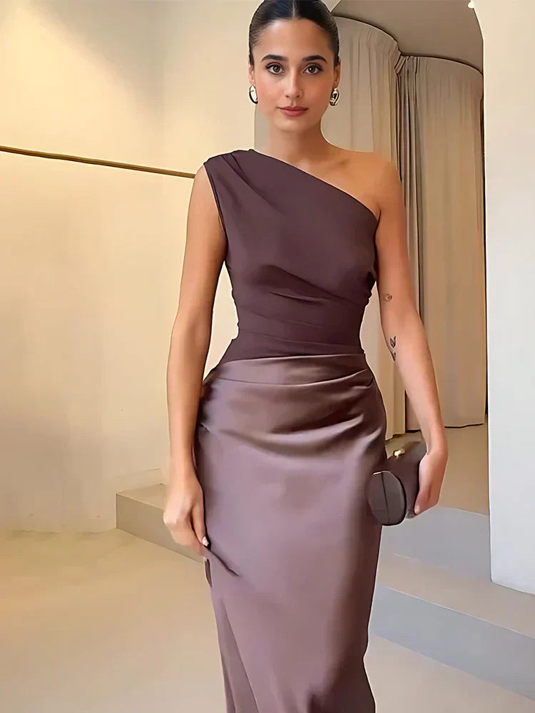 Robe midi femme en satin
