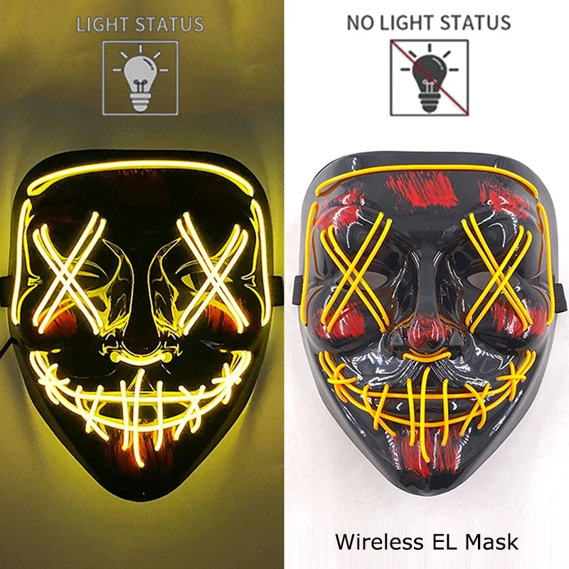 Light-Up LED Halloween Mask Unisex Cosplay Costume Party