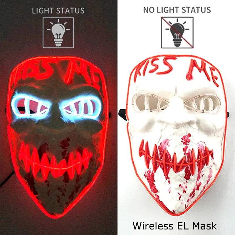 Light-Up LED Halloween Mask Unisex Cosplay Costume Party