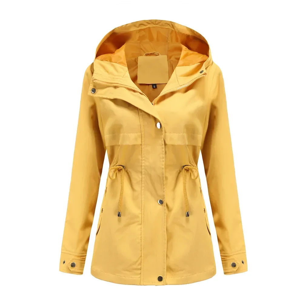 Cappotto impermeabile con cappuccio da donna
