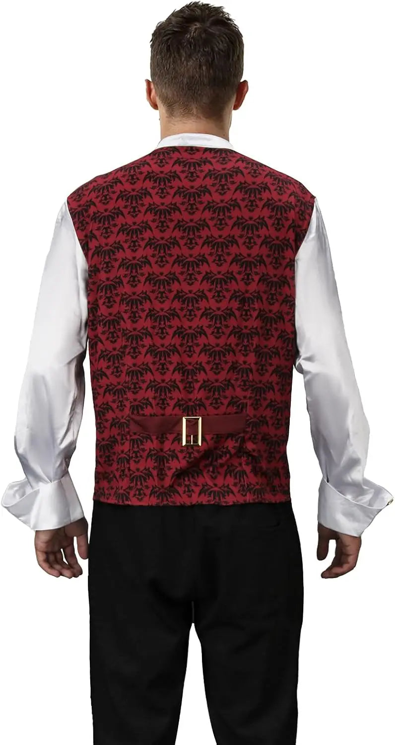 Gothic Vampire Costume Set Men's Halloween Cosplay Cape & Shirt