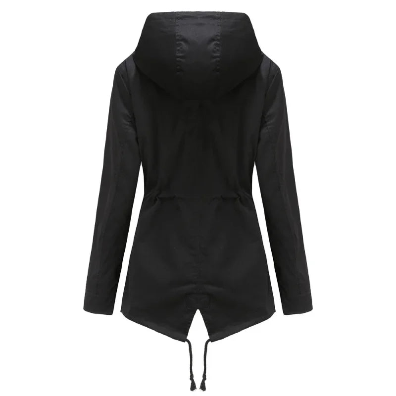 Cappotto impermeabile con cappuccio da donna